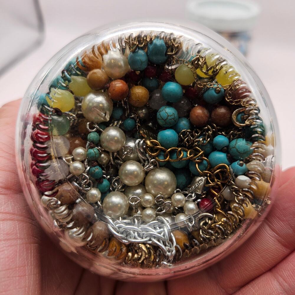 HUGE MIXED JEWELRY MAKING BEAD LOT ITALIAN CHARM BRACELET LINKS STONE WOOD CRAFT - Picture 5 of 9